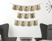 Happy New Year Banner - New Year's Eve Banner - New Year's Banner - DIY Printable Banner - Silver Glitter - Gold Glitter - Instant Download