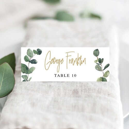 Eucalyptus Place Card Printable Template Avery 16109 Etsy