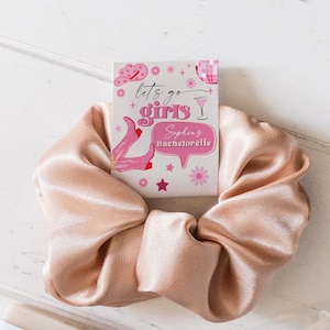 Bachelorette Party Scrunchie Tag Template, Bachelorette Party Favors, Bridesmaid Gifts, Hair Tie, Hair Scrunchies, Printable Scrunchie Tag