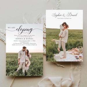 We Are Eloping Announcement Template, Elopement, Wedding Reception Invitation, Printable Announcement, After Party Invite, Instant Download