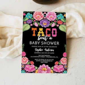 Sjabloon uitnodiging Fiesta babyshower, Taco babyshower uitnodigen, Taco Bout A babyshower nodigt, Mexicaanse babyshower, Instant Download