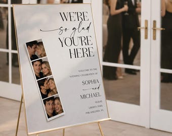 PRINTED & FREE SHIPPING Modern Whimsy Wedding Welcome Sign | Personalized Welcome Sign | Wedding Decor | Minimalist Wedding | Photo Booth
