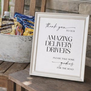 Delivery Driver Thank You Sign, Printable Delivery Driver Snack Sign, Thank You Sign, Snack Sign, Home Decor, Porch Sign, Instant Download