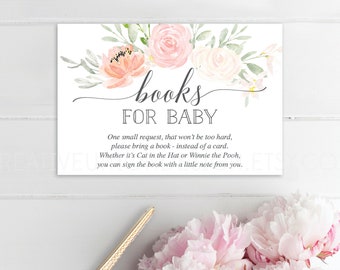 Book Request - Pastel Blush Baby Shower Book Request - Printable - Instead of a Card - Printable Books for Baby - Baby Shower DIY - Boho