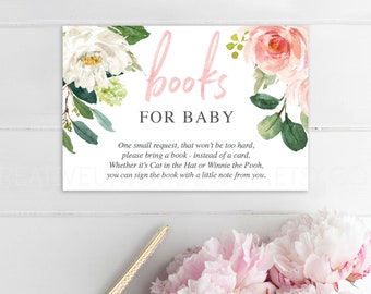 Book Request - Airy Blush - Baby Shower Book Request - Print at Home - Instead of a Card - Printable Books for Baby - Baby Shower DIY