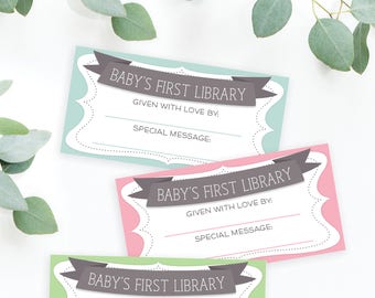 Baby Shower Book Plate - Book Plates  - Printable Book Labels - Books for Baby - Baby Shower - Please Bring A Book - Instant Download