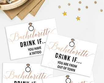 Bachelorette Party Game - Drink If Game - Printable Bachelorette Games - Bachelorette Party - Drink If Game - Bachelorette Drinking Game