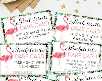 Bachelorette Party Game - Dare Card Game - Printable Bachelorette Game - Bachelorette Party - Flamingo - Bachelorette Dare Drinking Game