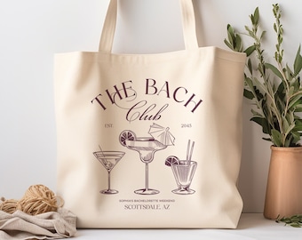 Social Club Bachelorette Tote Bags, Bachelorette Party Tote Bags, Bridesmaid Gifts, Tote Bags Template, Gift for Her, Luxury, The Bach Club