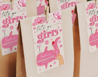 Bachelorette Party Survival Kit Template, Bachelorette Party Favor Bags, Decorations, Hangover Kit Tag, Last Rodeo, Nash Bash, Pink Cowgirl