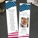 American Flag Funeral Bookmark Template, Printable Celebration of Life ...