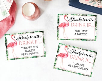 Bachelorette Party Game - Drink If Game - Printable Bachelorette Game - Bachelorette Party - Flamingo Tropical - Bachelorette Drinking Game