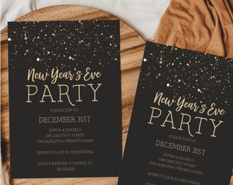 EDITABLE New Year's Eve Party Invitation Template - Etsy