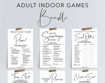 6 Printable Games for Adults - Printable Games for Teens - Home Activities - Indoor Activities - Bored Ideas - Fun Indoor Games - Family