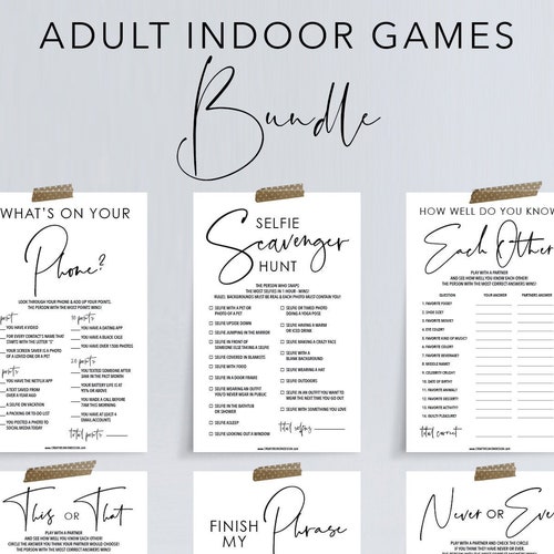 6 Printable Games for Adults Printable Games for Teens | Etsy