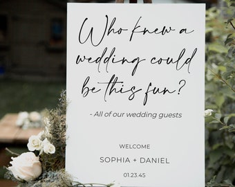 Modern Handwritten Funny Wedding Welcome Sign Template, Minimal Wedding Welcome Sign, Funny Quote, Printable Welcome Sign, Simple, Edgy