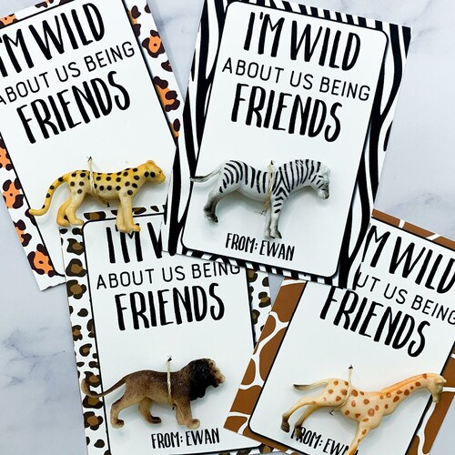 Wild Animal Printable Valentine Cards - Etsy