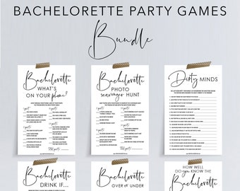 Bachelorette Party Games Bundle - 6 Bachelorette Games Package - Printable Games - Bachelorette Weekend - Drinking Games - Scavenger Hunt