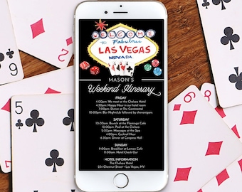 Vegas Weekend Itinerary Template, Digital Schedule, Wedding Weekend Itinerary, Schedule of Events, Instant Download, Bachelor, Bachelorette