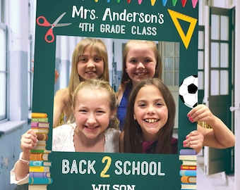 Back To School Photo Prop Template, First Day of school Photo Booth Frame, First Day of School Sign, Photo Booth Props, Classroom