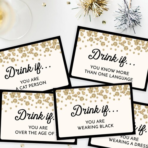 New Years Eve Game Drink If Game Printable New Year's - Etsy Canada