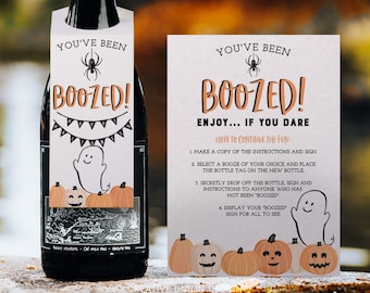 You've Been Boozed, We've Been Boozed, I've Been Booed Coworker Game, For Office, Booed Sign, Halloween, Boo, Printable Instant Download