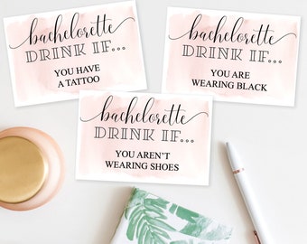 Blush Bachelorette Party Games - Drink If Game - Printable Bachelorette Game - Drinking Games - Bachelorette Party Ideas - Weekend