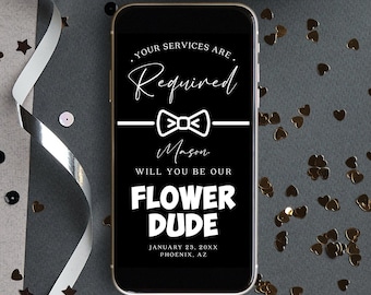 Flower Dude Proposal, Will You Be Our Flower Dude, Digital, Template, Flower Bro, Proposal Card Funny, Wedding Party, Groomsman, Wedding