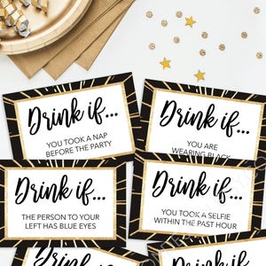 New Years Eve Party Game - Drink If Game - Printable New Year's Eve ...