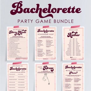 Retro Bachelorette Party Games Bundle, 6 Bachelorette Games Package ...