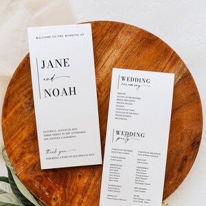 Minimal Aesthetic Wedding Program Template, Minimal Programs for ...