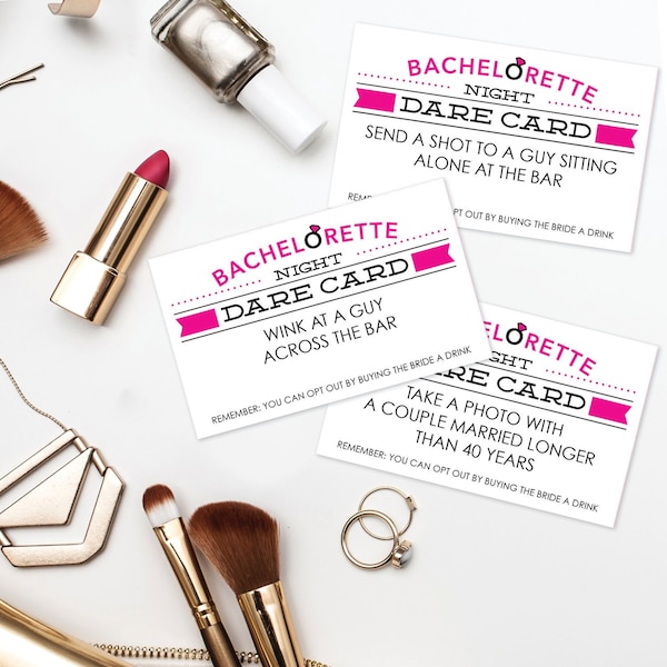 Bachelorette Dare Cards - Bachelorette Party Game - Editable - Printable Game - Bachelorette Party Games - Dare Game - Instant Download