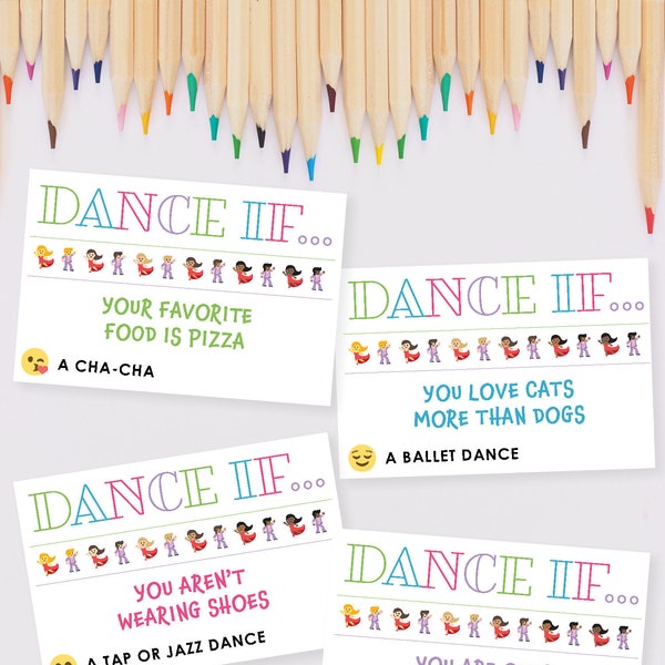 New Years Eve Game, Dance If Game, Kids Printable New Year's Eve Party Game, New Years Eve Games for Kids, Party Ideas For Kids, Emoji, Noon