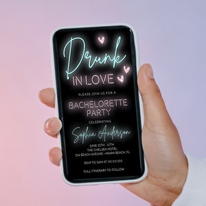 Dronken verliefd uitnodiging vrijgezellenfeest, digitale uitnodiging, ideeën vrijgezellenfeest, tekst, sjabloon, vrijgezellenweekend, neon, Vegas