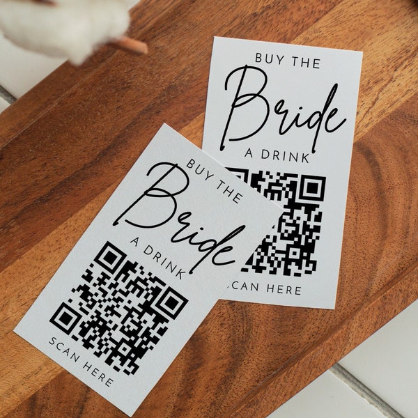 Buy The Bride A Drink Template, Bachelorette Party Venmo QR Code Printable, Cash Card, Venmo Card, Bachelorette Badge, Instant Download