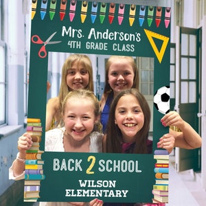 Back To School Photo Prop Template, First Day of school Photo Booth Frame, First Day of School Sign, Photo Booth Props, Classroom