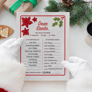 Dear Santa, Printable Letter To Santa, Santa Letter, Kids Letter to Santa, Christmas Gifts, Christmas Printable, Santa, Christmas List, DIY