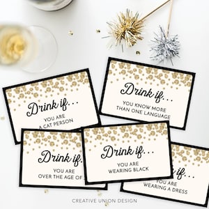 New Years Eve Game, Drink If Game, Printable New Year's Eve Game, New Years Eve Games , New Year's Eve Party Ideas, Adult Drinking Game, DIY image 1