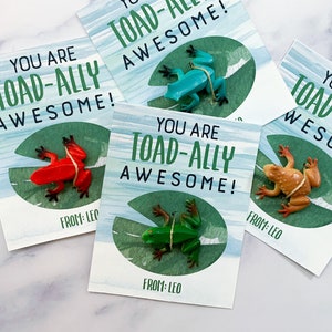 Frog Valentines Day Cards for Kids - Printable Toad-ally Valentine&#39;s Day Cards - Kids Valentines Cards - Editable - Instant Download