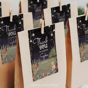 Printable Baby Shower Favor Tag, Editable Thank You Tag Template, Favor Tag, Baby Shower Favors, Enchanted Woodland, Woodland Animals Baby