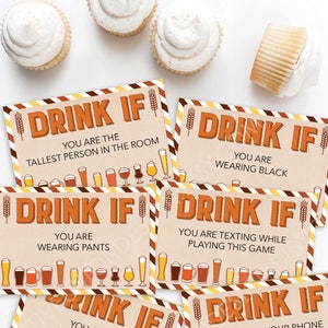 Cheers & Beers Party Game - Drink If Game - 21st Birthday - 30th Birthday for Him - 40th Birthday - Printable Drinking Game Instant Download