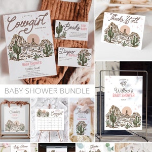 Western Cowgirl Baby Shower Bundle, Girl Baby Shower Invite, Baby Shower Signs, Baby Shower Decor, Baby Girl Shower, Rodeo, Cowboy, Games