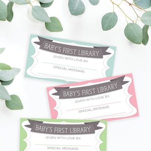 Baby Shower Book Plate - Book Plates  - Printable Book Labels - Books for Baby - Baby Shower - Please Bring A Book - Instant Download