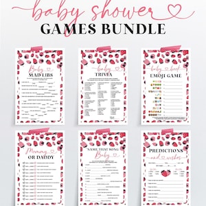 Berry Sweet Baby Shower Games Bundle, Strawberry Baby Shower Games Package, Printable Games, Girl Baby Shower, Baby Shower Bundle, Berries