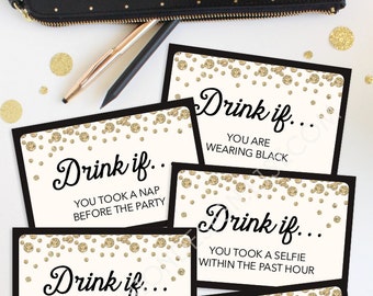 New Years Eve Game - Drink If Game - Printable New Year's Eve Game - New Years Eve Games - New Year's Eve Party Ideas - Drinking Game