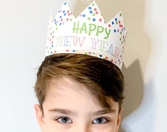 Printable New Years Eve Crowns, New Year's Eve Hat, Kids Crafts, Party Hat, Kids Party, Happy New Year Decorations, Instant Download, Noon