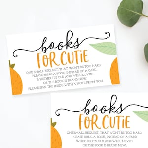 Demande de livre, Demande de livre pour baby shower, À imprimer à la maison, au lieu d'une carte, Livres à imprimer pour bébé, DIY baby shower, Une petite mignonne, Agrumes