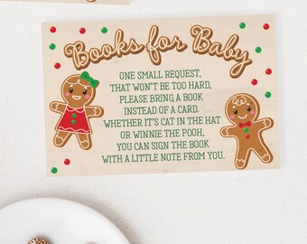 Book Request - Baby Shower Book Request - Printable - Instead of a Card - Books for Baby - Baby Shower Insert - What's Baking - Gingerbread