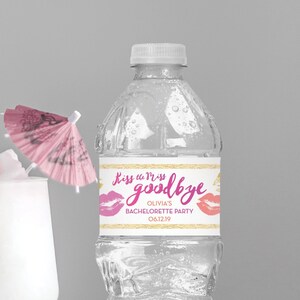 Bachelorette Party Water Bottle Labels Editable Water Bottle Labels ...