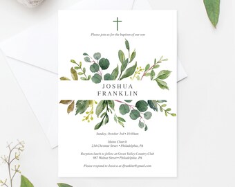 baptism invitation etsy
